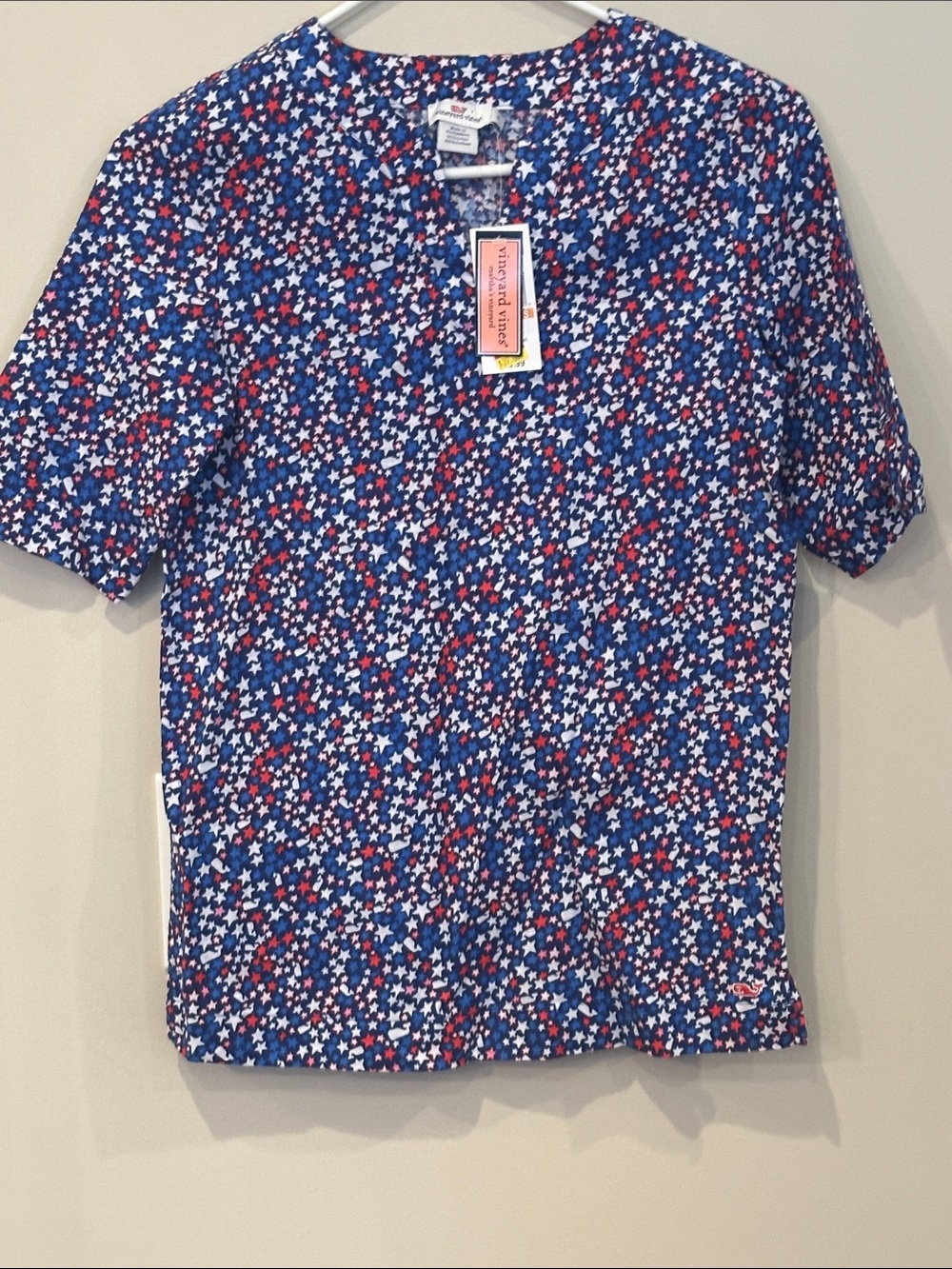Vineyard Vines Red White and Blue Star Print Short Sleeve Tee